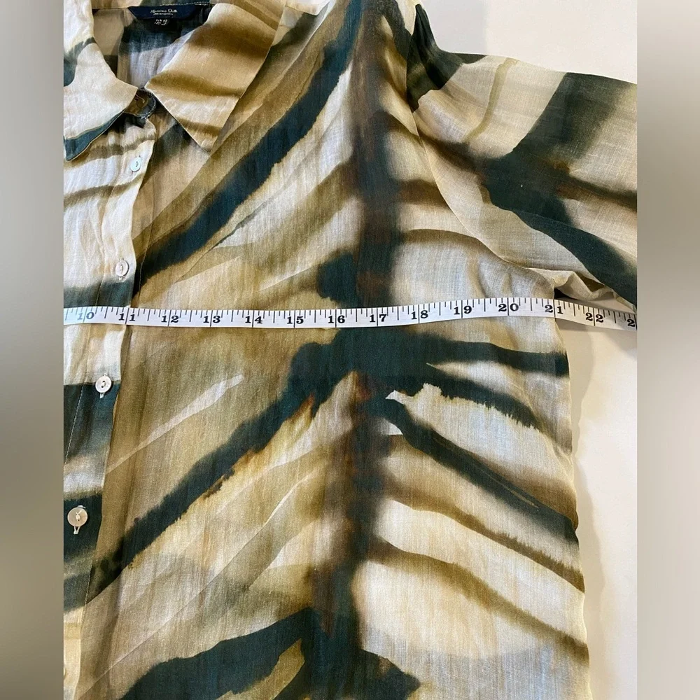 Massimo Dutti Button Down Shirt in Multi Green - Picture 8 of 9